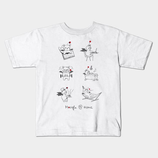 Moogle at Home - Final Fantasy Kids T-Shirt by geekmethat